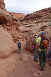 Starting the descent, with russ, sue, wil and stanley's hand [sat apr 28 09:27:32 mdt 2018]